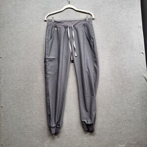 FIGS Women Scrub Bottoms Small Gray Zamora Jogger Scrub Pants Drawstring Pockets